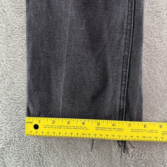 Avec Les Filles Jeans Women 28 Black Charcoal Wash High Rise Straight Distressed - Picture 13 of 14